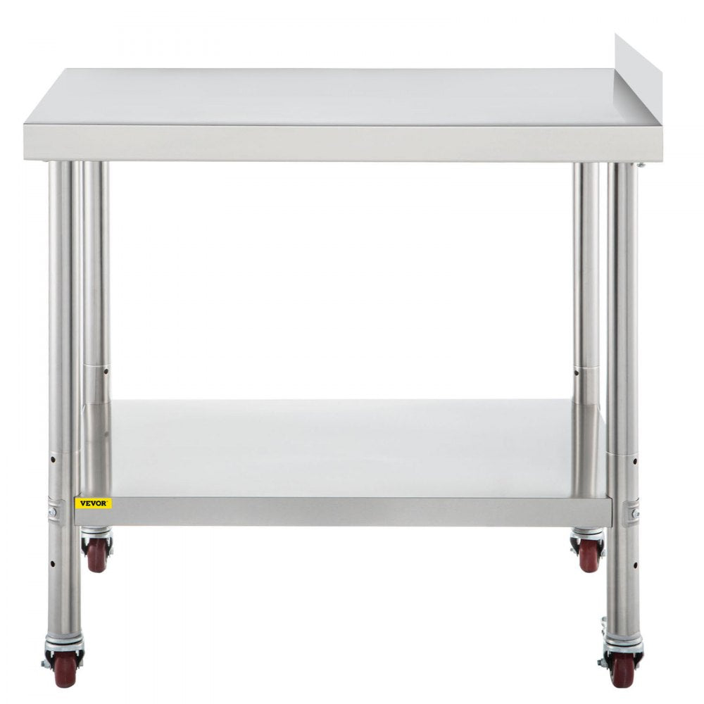 VV-SSWT-BJL-1524 - Durable Stainless Steel Prep Table with Adjustable Undershelf