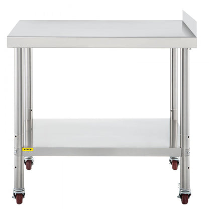 VV-SSWT-BJL-1524 - Durable Stainless Steel Prep Table with Adjustable Undershelf