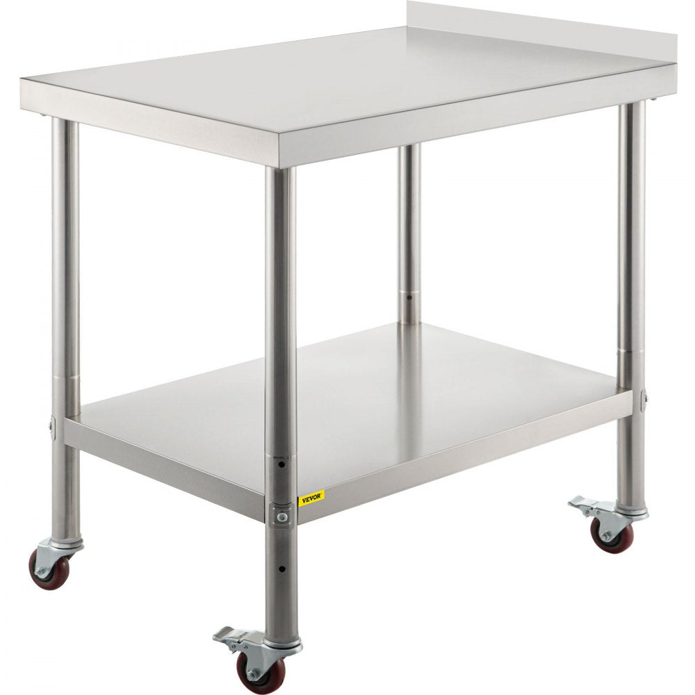 VV-SSWT-BJL-1524 - Durable Stainless Steel Prep Table with Adjustable Undershelf