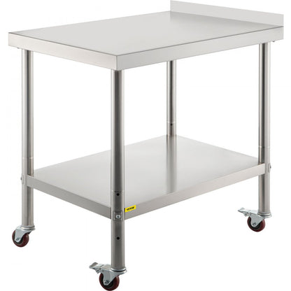 VV-SSWT-BJL-1524 - Durable Stainless Steel Prep Table with Adjustable Undershelf