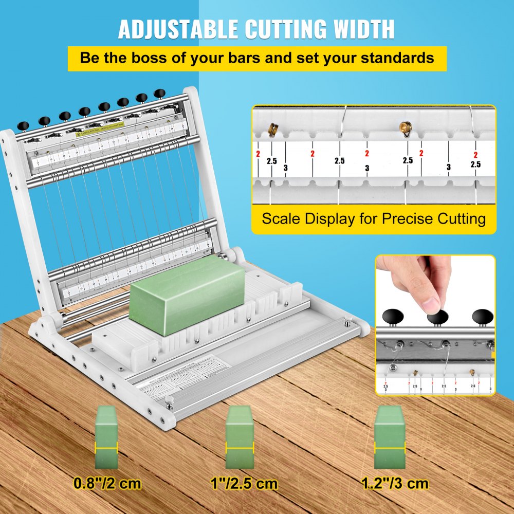 15*16*6 - VEVOR Adjustable Soap Cutter for 1-15 Bars, Stainless Steel