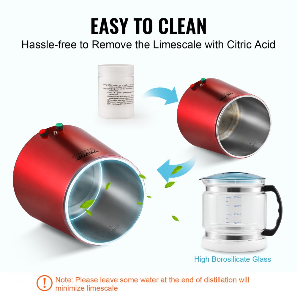 YMK40202 - 4L VEVOR Stainless Steel Water Distiller for Pure Hydration