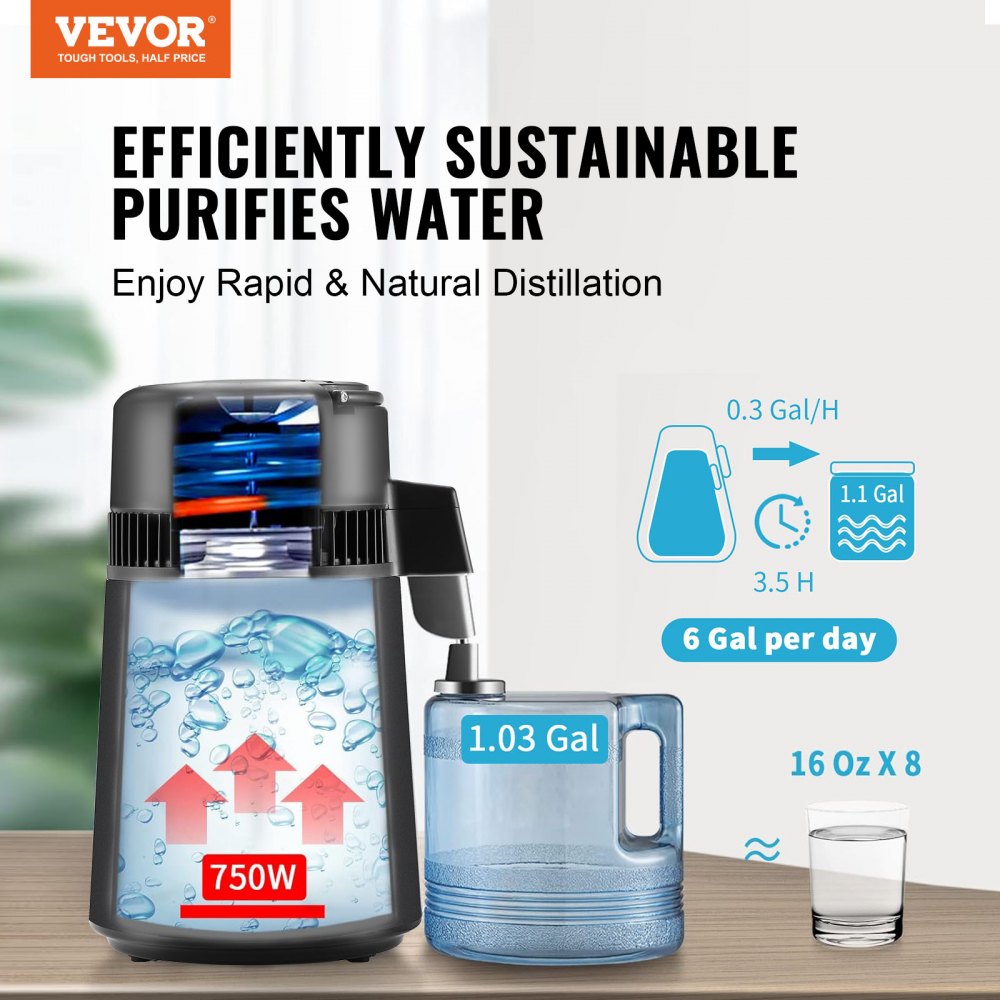 YMK40101 - 4L VEVOR Stainless Steel Water Distiller for Home Use