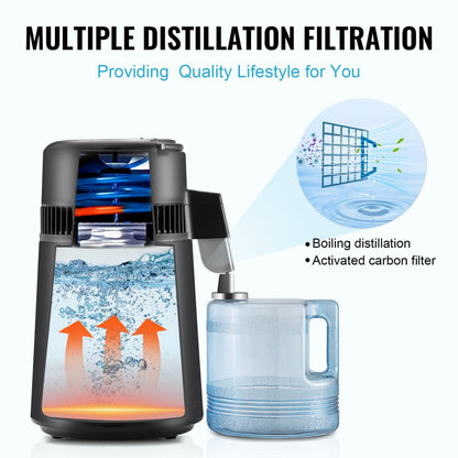 YMK40101 - 4L VEVOR Stainless Steel Water Distiller for Home Use