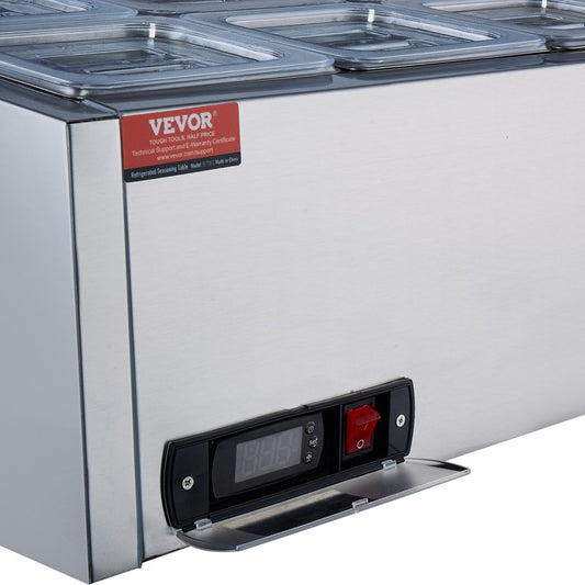 E27TW-G - Compact Refrigerated Prep Station with 8 Pans, 35-46°F