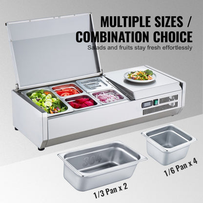 E40TW-G - 130W Refrigerated Condiment Prep Station with LED Temperature Control