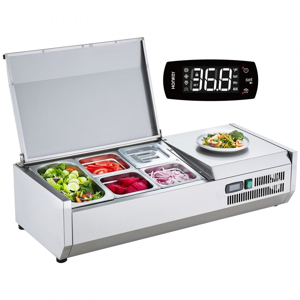 E40TW-G - 130W Refrigerated Condiment Prep Station with LED Temperature Control