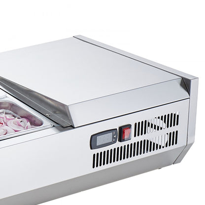 E48TW-G - Stainless Steel Refrigerated Prep Station with Pans and Digital Control