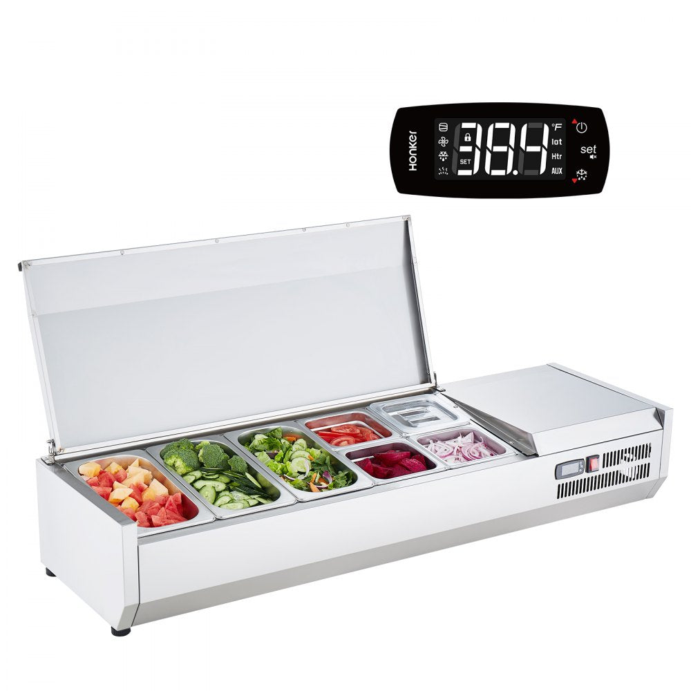 E55TW-G - Compact Refrigerated Prep Station with 3 Pans, Stainless Steel