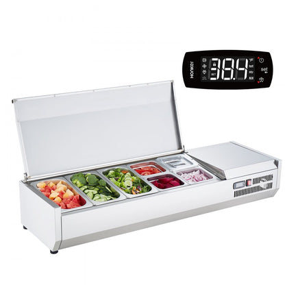 E55TW-G - Compact Refrigerated Prep Station with 3 Pans, Stainless Steel