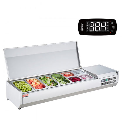 E60TW-G - 150W Refrigerated Prep Station with 4 Stainless Steel Pans