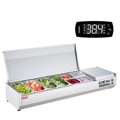 E60TW-G - 150W Refrigerated Prep Station with 4 Stainless Steel Pans
