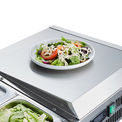 E60TW-G - 150W Refrigerated Prep Station with 4 Stainless Steel Pans