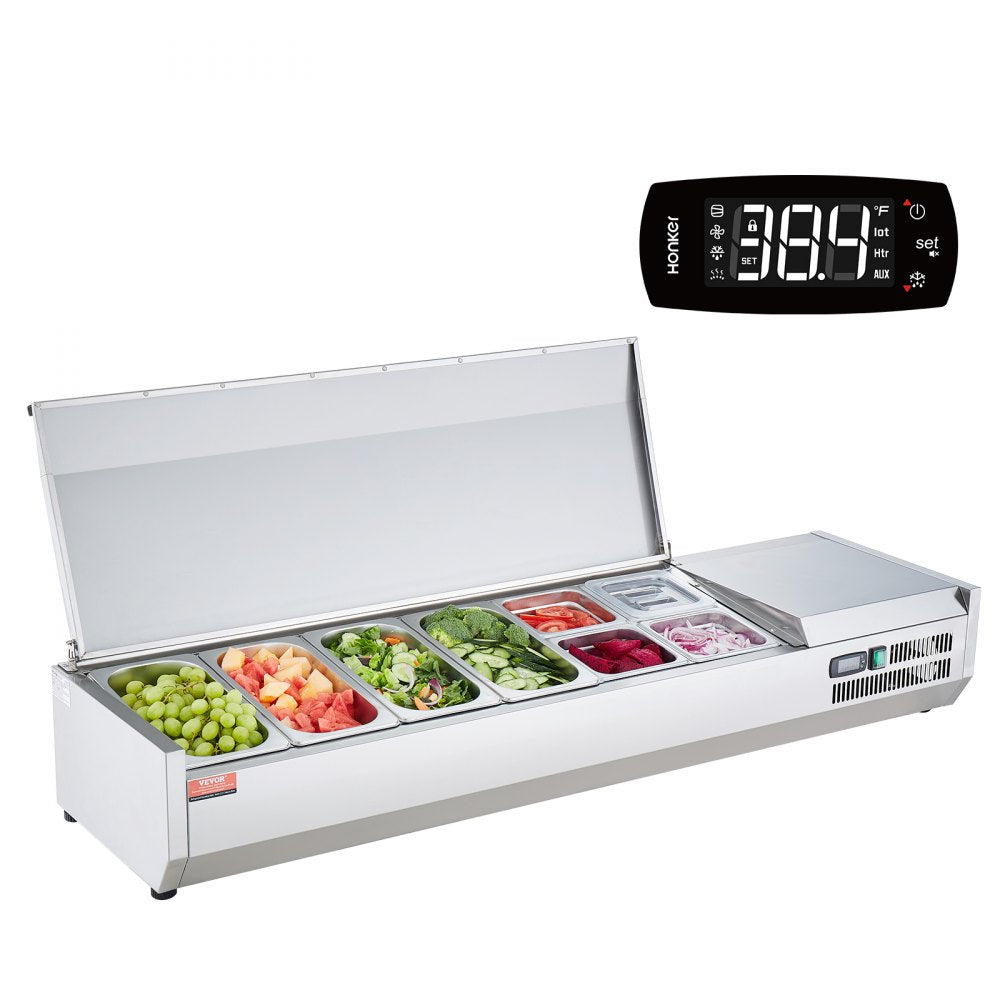 E60TW-G - 150W Refrigerated Prep Station with 4 Stainless Steel Pans