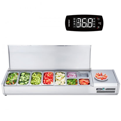 E71TW-G - VEVOR 160W Condiment Prep Station with Removable Lid