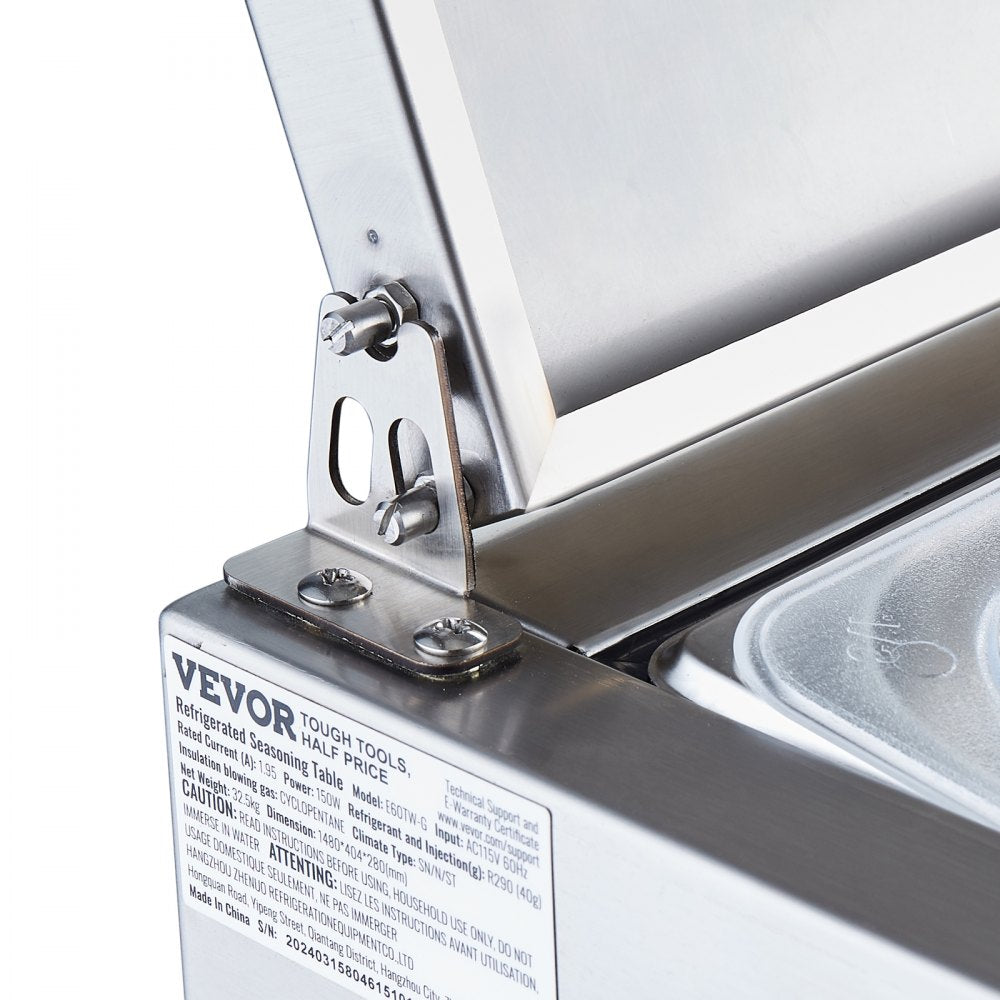 E71TW-G - VEVOR 160W Condiment Prep Station with Removable Lid