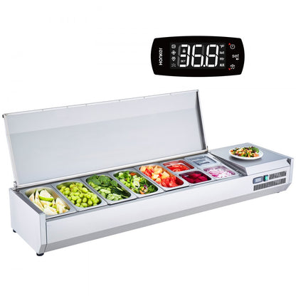 E71TW-G - VEVOR 160W Condiment Prep Station with Removable Lid