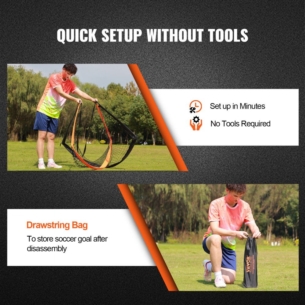 SSPDY4021AL - Lightweight 6.5ft Portable Soccer Goal - Easy Setup & Transport