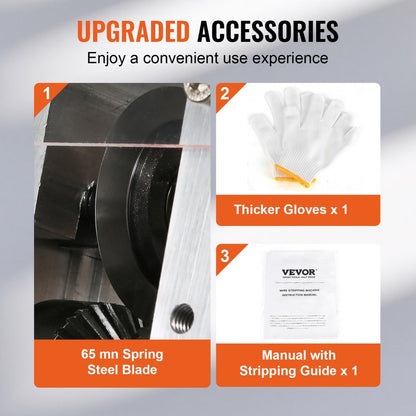 BXJSDK1 - VEVOR Manual Wire Stripper, 0.06''-0.98'' Range, Efficient Copper Recycling