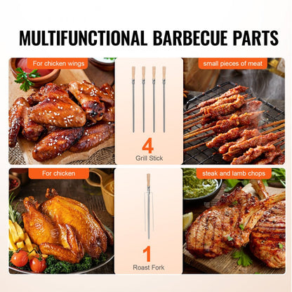 BD-02X - Electric 360° Rotating BBQ Grill for Juicy Meat Cooking