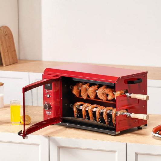 BD-02X - Electric 360° Rotating BBQ Grill for Juicy Meat Cooking