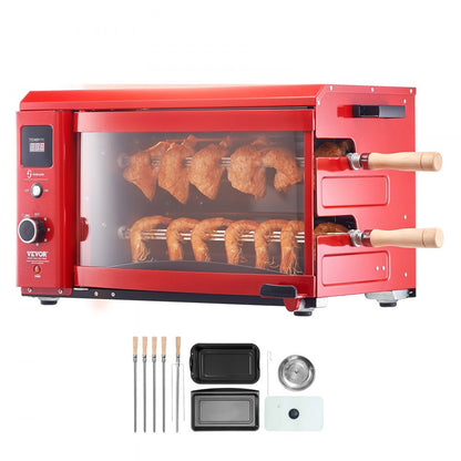 BD-02X - Electric 360° Rotating BBQ Grill for Juicy Meat Cooking