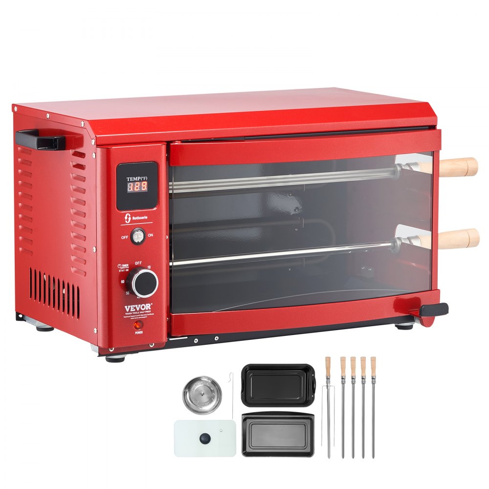 BD-02X - Electric 360° Rotating BBQ Grill for Juicy Meat Cooking