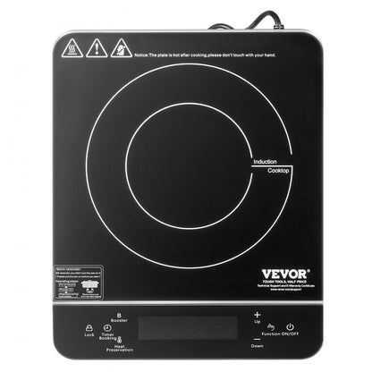K1001-2 - 1500W Portable Induction Cooktop with LED Display & Touch Controls
