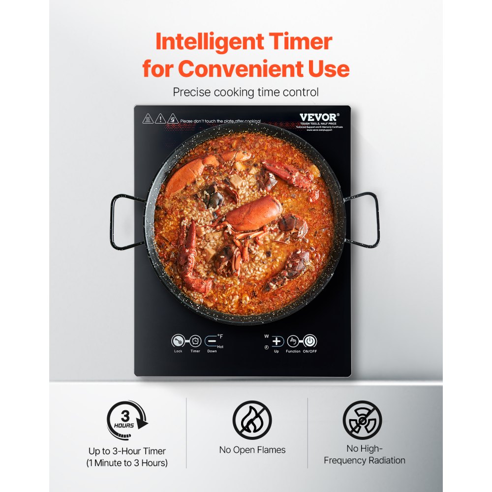 K1001 - 1800W Portable Induction Cooktop with Touch Controls