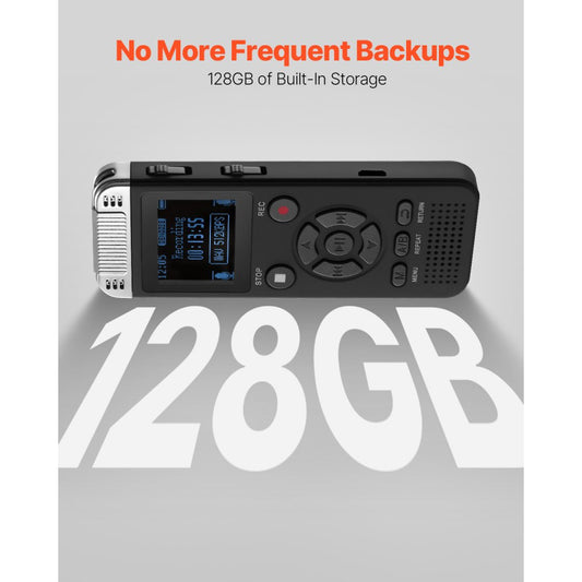 GL-89 - 128GB Voice Recorder with 40 Hours Battery & HD Display