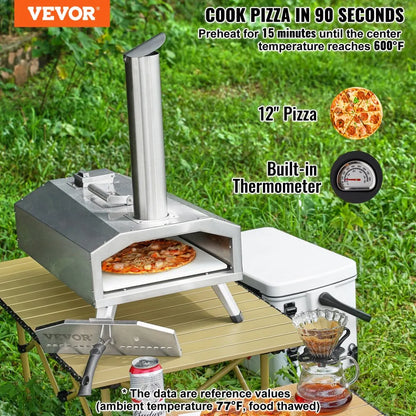 GB-PO12 - Portable 12" Wood Pellet Pizza Oven, Cooks in 90 Seconds