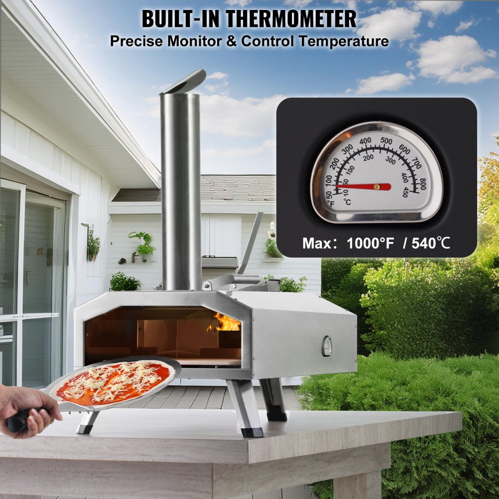 GB-PO12 - Portable 12" Wood Pellet Pizza Oven, Cooks in 90 Seconds