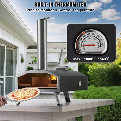 GB-PO12 - Portable 12 Inch Outdoor Pizza Oven for Quick Baking