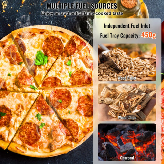 GB-PO12R - 12-Inch Portable Wood Pellet Oven with Rotating Stone