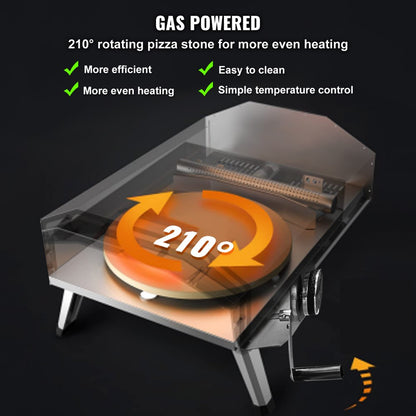 GB-GO13A - Portable Gas Pizza Oven, Bakes 13" Pizzas in 90 Seconds