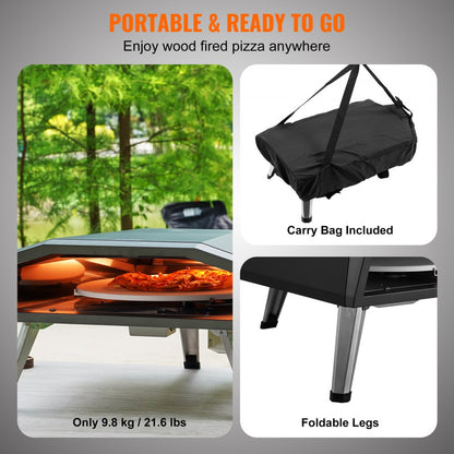 GB-GO13A - Portable Gas Pizza Oven, Bakes 13" Pizzas in 90 Seconds