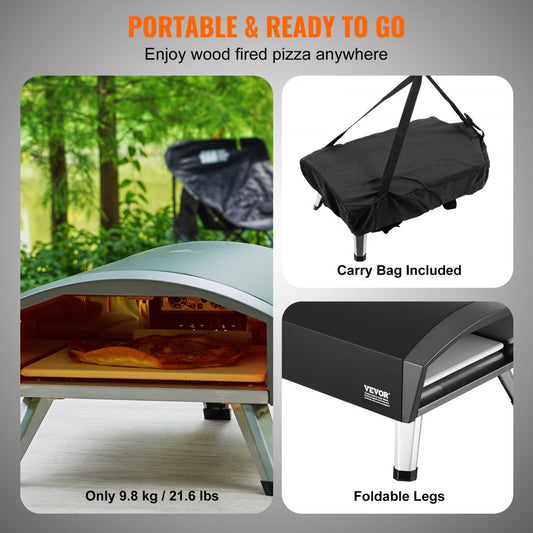 GB-GO12D - Portable Gas Pizza Oven, Bakes 12" Pizzas in 90 Seconds