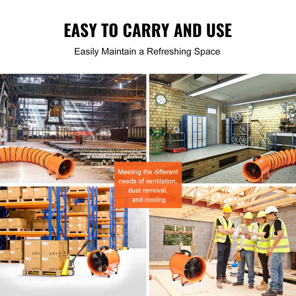 BT-SHT10A-U(S)10 - 380W Portable Ventilator with 10" Duct Hose, 1893CFM