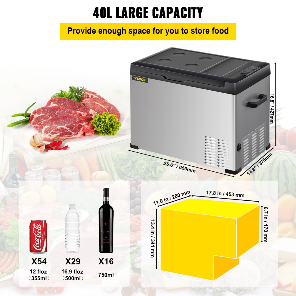 C40 - Portable 42 Quart Fridge, -4℉ to 68℉ with APP Control
