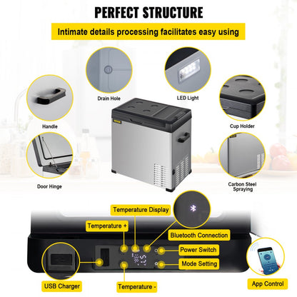 C50 - 53 Qt Portable Fridge with App Control & -4℉ to 68℉ Range