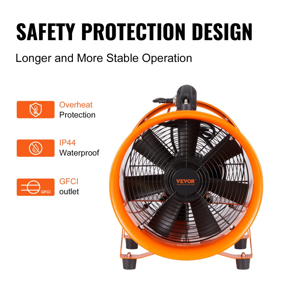 BT-SHT12A-U(S)10 - 12" VEVOR Portable Ventilator with 33ft Duct Hose