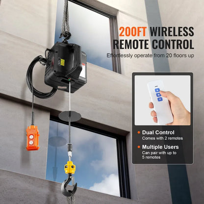500-A - 1100lbs VEVOR Electric Hoist with 200ft Wireless Remote