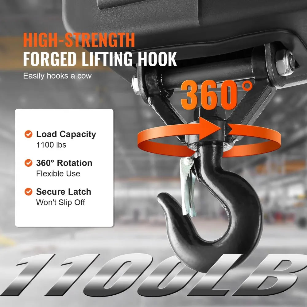 500-A - 1100lbs VEVOR Electric Hoist with 200ft Wireless Remote