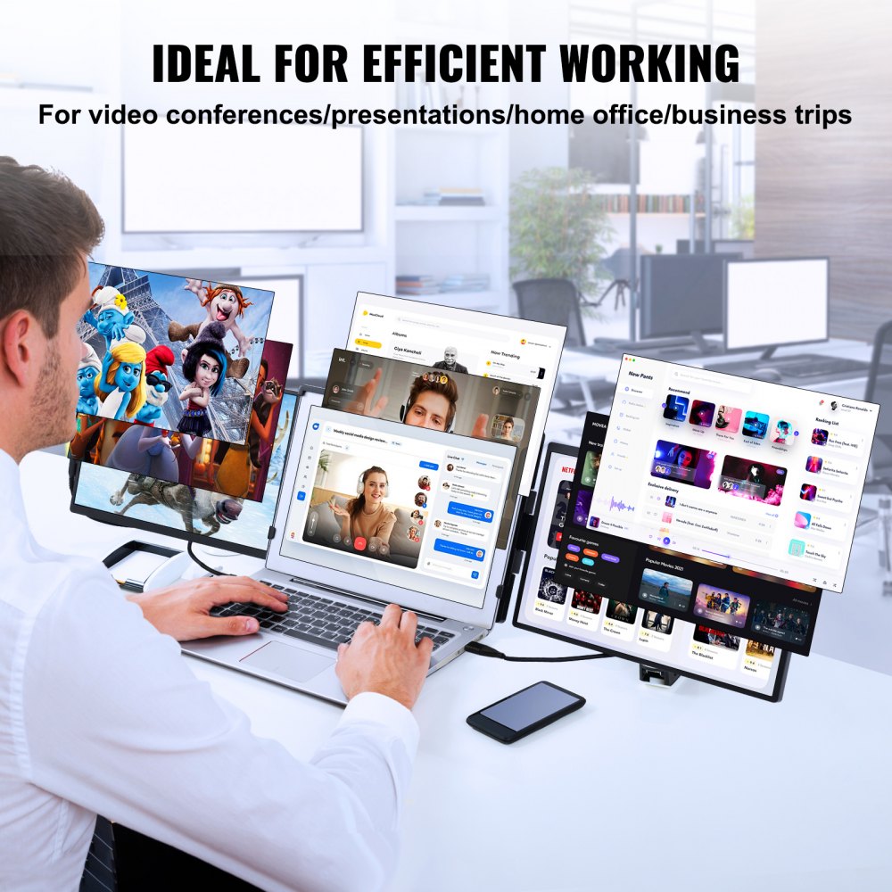 DR145 - 14" FHD Portable Laptop Screen Extender for Work & Gaming