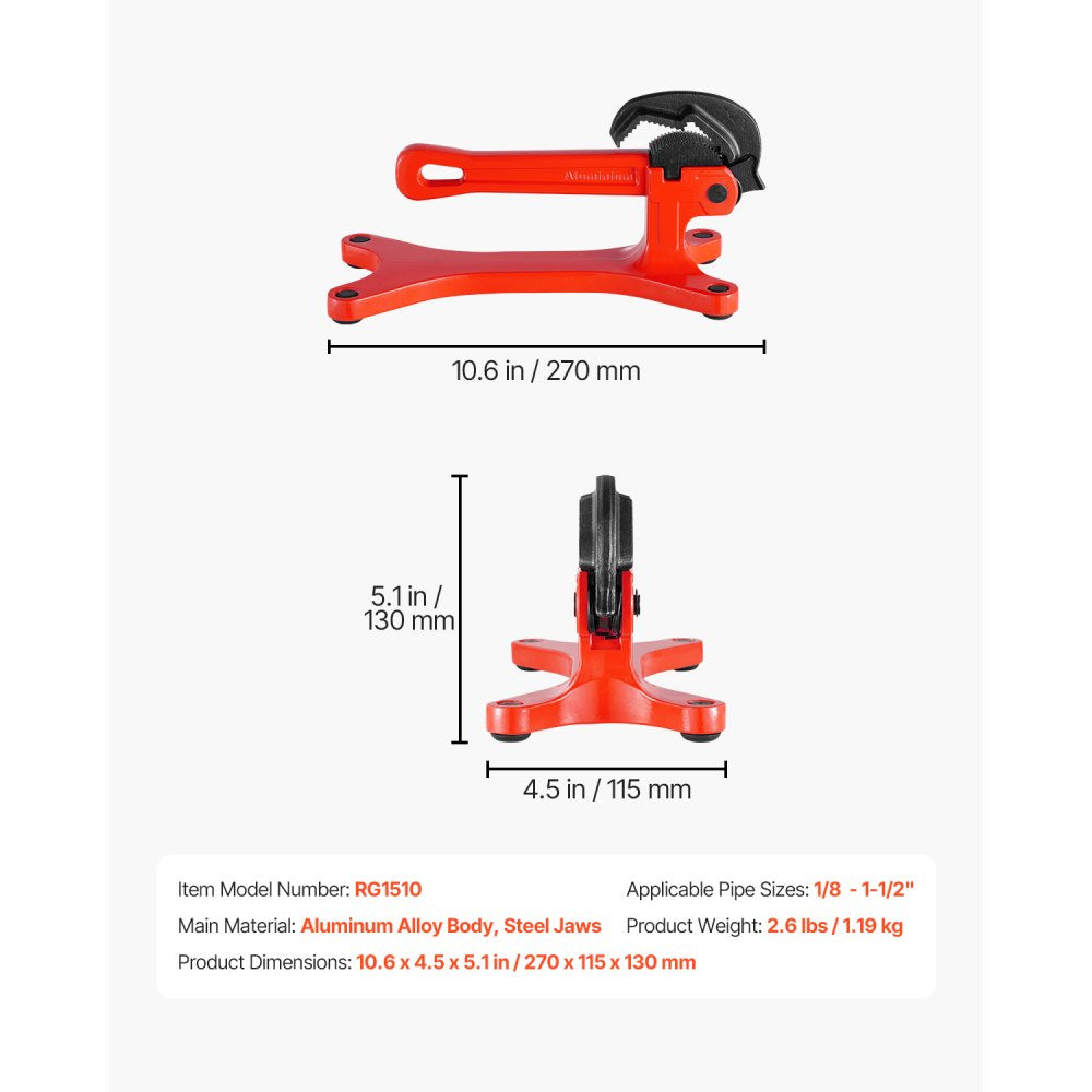 RG1510 - Lightweight Aluminum Pipe Vise for 1/8" to 1-1/2" Pipes