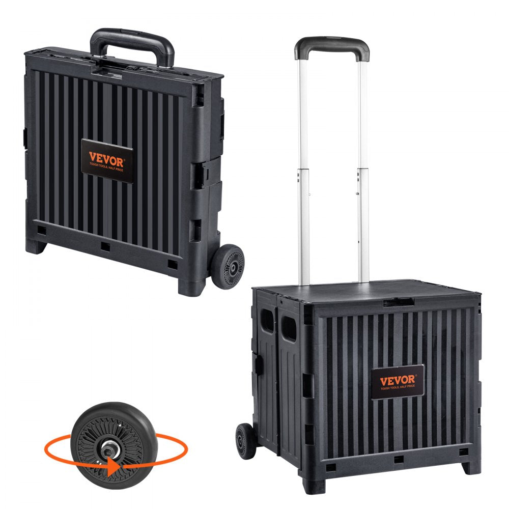 8821 - Portable Foldable Utility Cart, 80 lbs Capacity, Easy Telescoping Handle