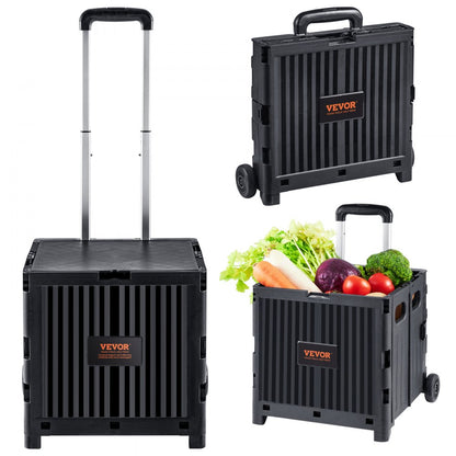 8821 - Portable Foldable Utility Cart, 80 lbs Capacity, Easy Telescoping Handle