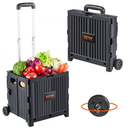8821 - Portable Foldable Utility Cart, 80 lbs Capacity, Easy Telescoping Handle