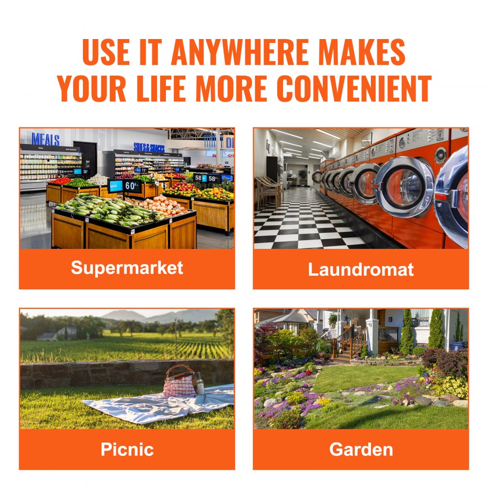 8822 - Portable Foldable Cart, 110 lbs Capacity, Adjustable Handle