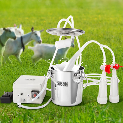 9JYZ-3 - Efficient VEVOR Goat Milking Machine with 3L Stainless Steel Bucket